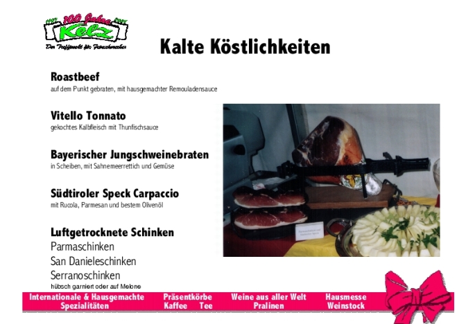 Kelz-Delikatessen Eichstaett - Partyservice Broschuere Seite25